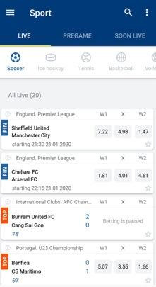 Sports betting in the MostBet app for Apple smartphones